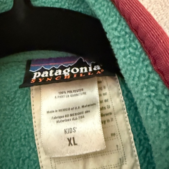 Patagoinia Vintage Kids Synchilla Quarter Zip Pull Over - Teal - Picture 4 of 6